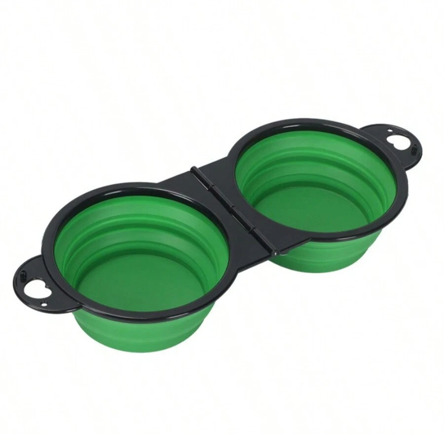 Foldable 2-in-1 travel dog bowl