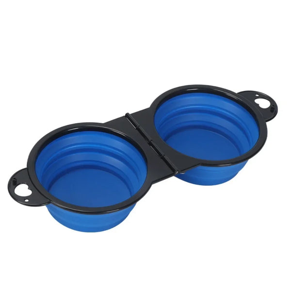 Foldable 2-in-1 travel dog bowl