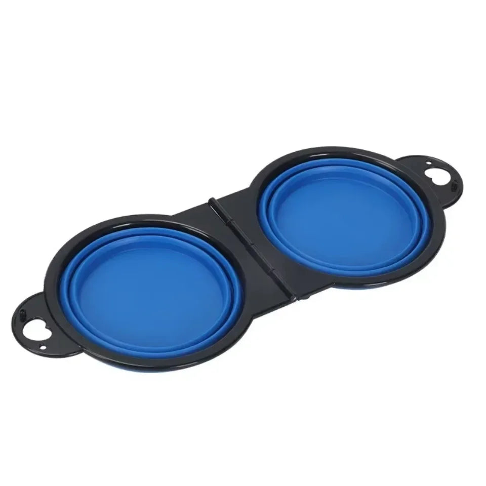 Foldable 2-in-1 travel dog bowl