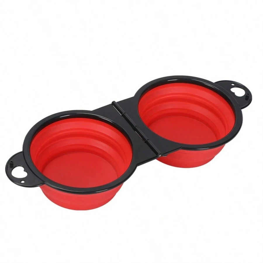 Foldable 2-in-1 travel dog bowl
