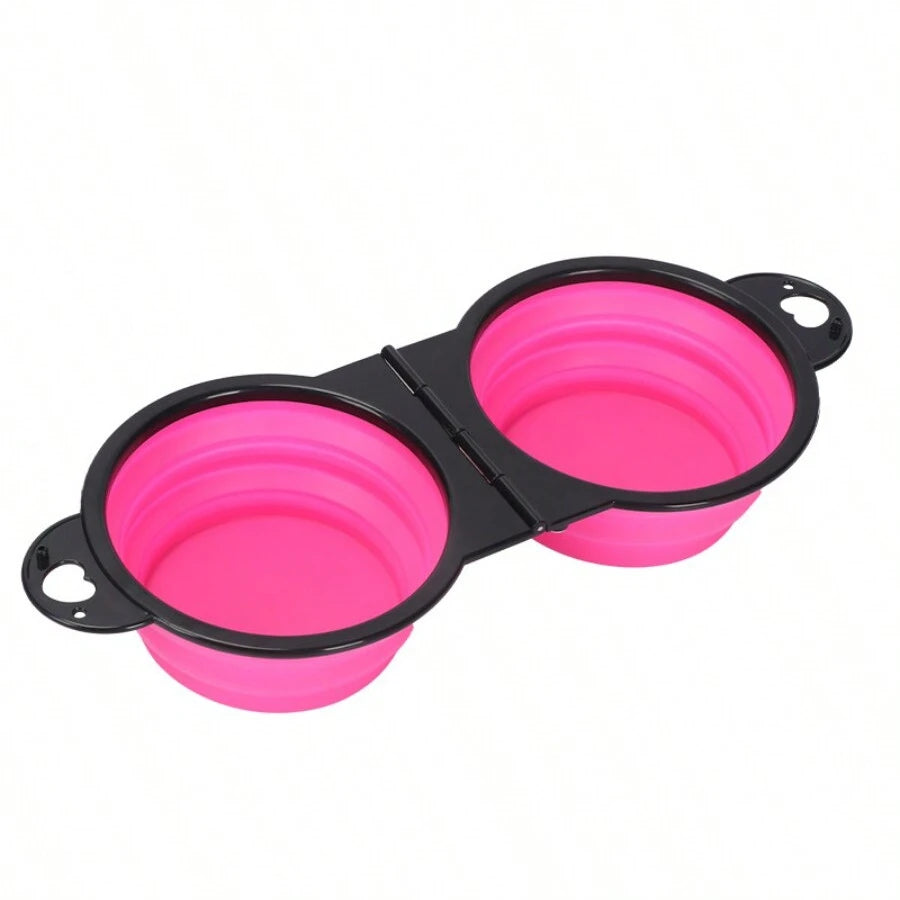 Foldable 2-in-1 travel dog bowl